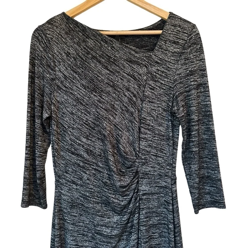 Talbots Gray Marled Ruched Waist Dress, MP